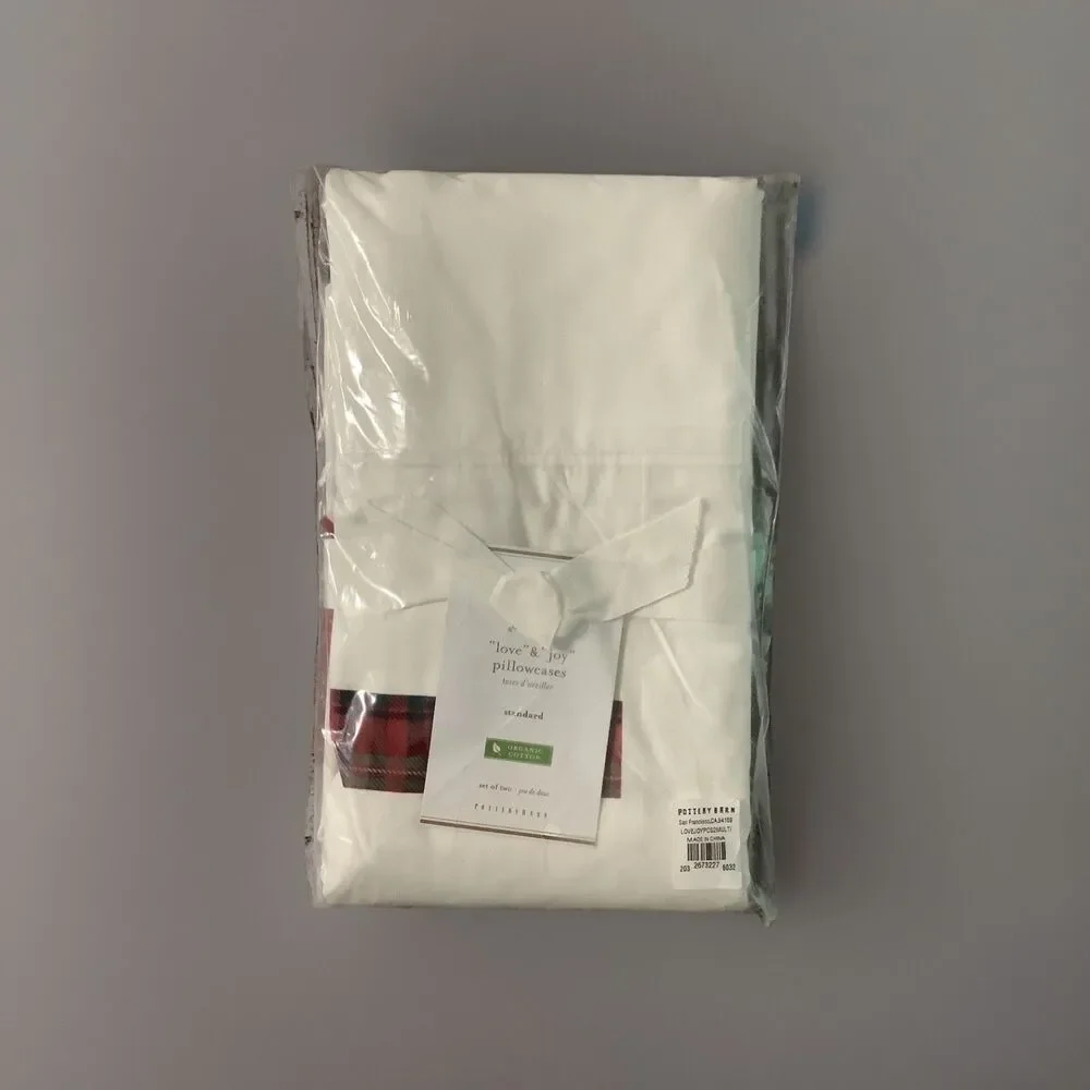 Pottery Barn Love and Joy pillowcases standard size  set of  2  NEW